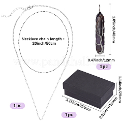 1 colgante de macramé con forma de bala de amatista natural&nbsp;NJEW-PA0001-01C