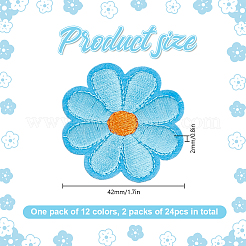 2 комплект цветочных нашивок из полиэстера и хлопка с компьютерной вышивкой&nbsp;PATC-DR0001-07