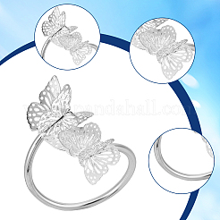 Бабочка железные кольца для салфеток&nbsp;AJEW-WH20070-109S