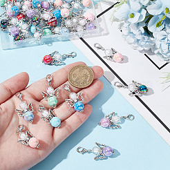 Украшение подвески ангела из акрила и сплава HJEW-HY00004