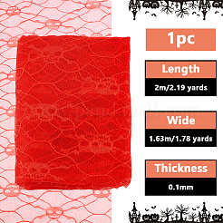 Polyester-Spitzenstoff mit Halloween-Motiv&nbsp;DIY-WH0699-75D-1