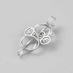 Ciondoli in gabbia di perline in argento sterling&nbsp;LS-STER-WH0008-87