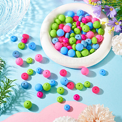 90 pièces 9 styles de perles focales rondes en silicone&nbsp;SIL-TA0003-56