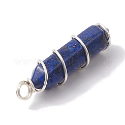 Natürliche Lapislazuli-Anhänger mit doppeltem Endstück&nbsp;PALLOY-JF02673-04
