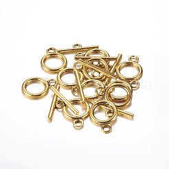 チベット風合金マンテル  鉛フリー及びカドミウムフリー  アンティークゴールデンカラー  リング：19x14mm  バー：2x22mm  穴：2.5mm&nbsp;GLF0273Y