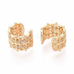 Латунные серьги-манжеты из прозрачного кубического циркония&nbsp;EJEW-T047-83G