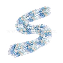 Colliers de perles en imitation jade électroplaquées&nbsp;EGLA-Q135-8MM-A13