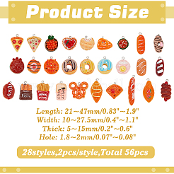 56шт 28 стиля непрозрачные подвески из смолы&nbsp;RESI-WR0001-07