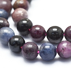 Натуральный африканский красный корунд / нити из рубина и сапфира G-D0010-01A-6mm