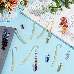 Наборы для самостоятельного изготовления подвесок-пулей из смешанных натуральных камней&nbsp;DIY-NB0013-96