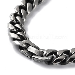 Halskette mit kubanischen Gliedern aus Edelstahl 304&nbsp;NJEW-P288-01A-AS