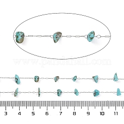 Цепочка из бусин ручной работы из натуральной бирюзы CHS-H028-06A-04