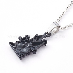 Colliers pendentifs en alliage émail pour halloween&nbsp;NJEW-JN03342