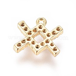 Latón chapado en oro micro pavé cubic zirconia encantos&nbsp;ZIRC-L075-51B