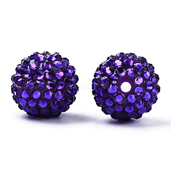 Коренастый смолы горный хрусталь жевательная резинка мяч бусины X-RESI-S260-20mm-S14