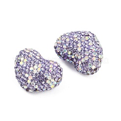 Бусины из полимерной глины в форме сердца со стразами&nbsp;CLAY-NH0002-01D