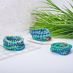 Ensemble de bracelets extensibles en perles rondes en jaspe impérial synthétique 3 pièces 3 tailles&nbsp;BJEW-SW00064-33