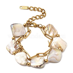 Двухслойные браслеты из нержавеющей стали 304 и натуральных ракушек BJEW-G763-07G