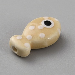 Perles en porcelaine manuelles&nbsp;PORC-WH20001-02N
