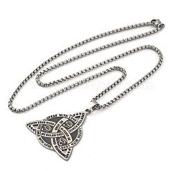 201 ожерелье с подвеской в виде тройного узла из нержавеющей стали&nbsp;NJEW-S007-04P