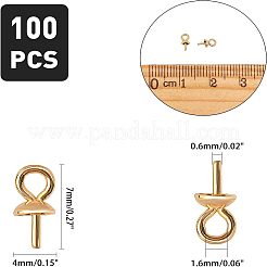 PVD-Vakuumbeschichtung 304 Edelstahl Cup Pearl Peg Bails Pin Anhänger&nbsp;STAS-UN0007-84G