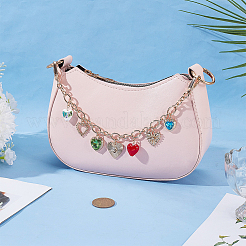 Сплав красочный сердечко подвеска кошелек декоративные цепочки&nbsp;PURS-WH0008-09