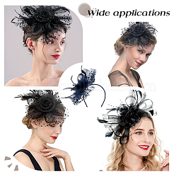 Резинки для волос с вуалью из полиэстера OHAR-WH0034-12B