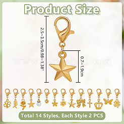 28 шт. 14 стиля подвески для обуви из искусственного жемчуга и сплава&nbsp;HJEW-PH02198