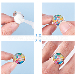 Cabochon in vetro con motivo a occhio di animale&nbsp;GLAA-SC0001-06-10mm