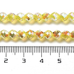 電気メッキガラスビーズセット  多面カット  双円錐形  きいろ  5.5~6x5mm  穴：1.2mm  約78~79個/連  15.35~15.55''（39~39.5センチメートル）&nbsp;GLAA-A014-02A