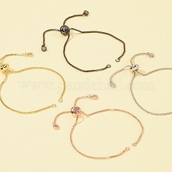 4 pièces 4 couleurs de fabrication de bracelet de chaîne en laiton de placage de support&nbsp;MAK-FS0001-01