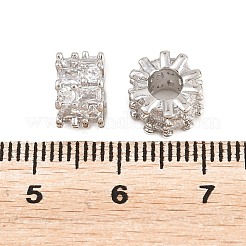 Messing Micro Pave klare Zirkonia europäische Perlen&nbsp;KK-B186-18P