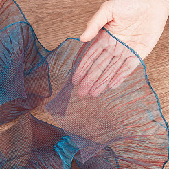 Ribete de tela de encaje plisado con volantes de organza de poliéster&nbsp;OCOR-WH0070-15A