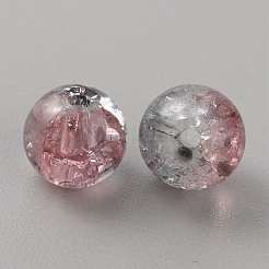 50шт прозрачные стеклянные бусины с кракле GLAA-WH0024-07V