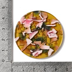 透明なクリスマスをテーマにしたセルロースアセテート（樹脂）ペンダント  フラットラウンドのチャーム  鹿  44x3mm  穴：1.8mm&nbsp;OACR-L018-03C