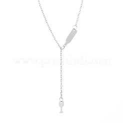 Сплав кабель цепь винный кубок кулон y ожерелья для женщин WG2C776-02