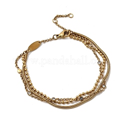 Многорядные браслеты из нержавеющей стали 304 с микропаве из кубических цирконий BJEW-C137-02G