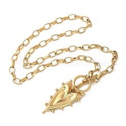 Ожерелья с подвеской в форме сердца из нержавеющей стали 304 для женщин&nbsp;LS-NJEW-Z063-05G