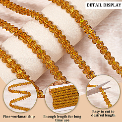 Полиэстеровая лента-сороконожка с плетением из кружева&nbsp;SRIB-WH20007-03A