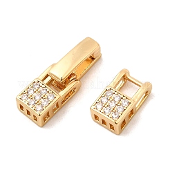 Fermoirs emboîtables en zircone cubique transparent micro pavé en laiton&nbsp;X-KK-C075-36G