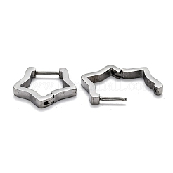 変色しにくい304ステンレススチール製スターハギーフープピアス  ステンレス鋼色  18x18x3mm  ピン：1mm&nbsp;STAS-H156-06P