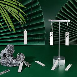 201 нержавеющая сталь прямоугольная штампованная пустая бирка подвеска STAS-UN0002-82P