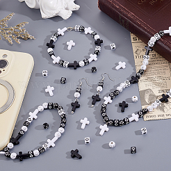 480шт 6 стиля непрозрачные акриловые бусины&nbsp;SACR-PH0002-35