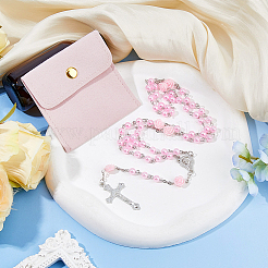 1 шт. ожерелье из четок из сплава и искусственного жемчуга NJEW-DC0001-13A