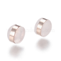 真鍮製リングシリコンイヤーナット  艶消し  ピアスバックキャッチ  ローズゴールド  5.7x5.7x4.5mm  穴：1mm&nbsp;SIL-N003-04RG