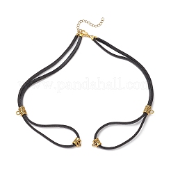 2шт. 2-х цветный шнур из коровьей кожи для изготовления двухслойного ожерелья AJEW-JB01355