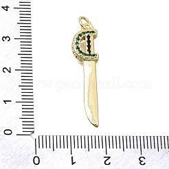 Pendentifs en laiton zircon cubique micro pavé vert&nbsp;CU-CBAE7DF-05G