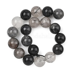 Натуральный турмалированный кварц / черный рутиловый кварц&nbsp;G-D361-01A-10mm