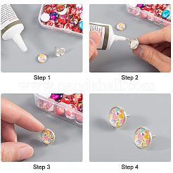 Flatback стеклянные кабошоны для поделок проектов GGLA-PH0005-12mm-06A