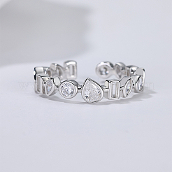 Модное геометрическое серебряное кольцо с каплей воды s925 для женщин и пар GO5143